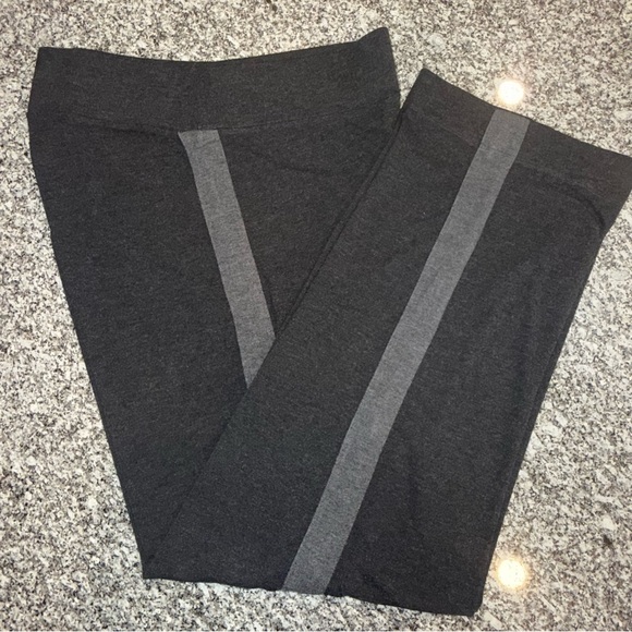 Soft Surroundings Pants - Soft Surroundings Charcoal Gray Stripe pull on pants L Tall Large straight leg